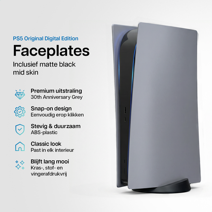 PlayStation 5 Faceplates Digital Edition 30th Anniversary Grey