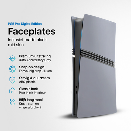 PlayStation 5 Pro Faceplates Digital Edition 30th Anniversary Grau