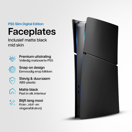 PlayStation 5 Slim Faceplates Digital Edition Schwarz 