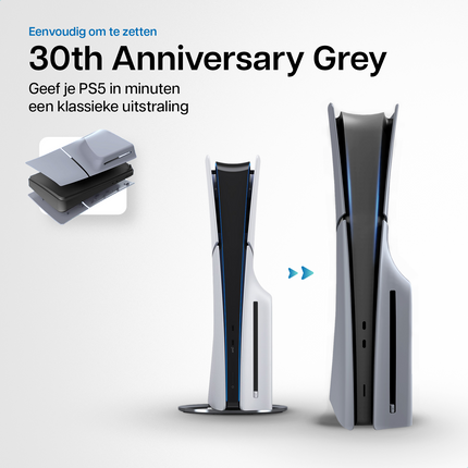 PlayStation 5 Slim Faceplates Disc Edition 30th Anniversary Grau
